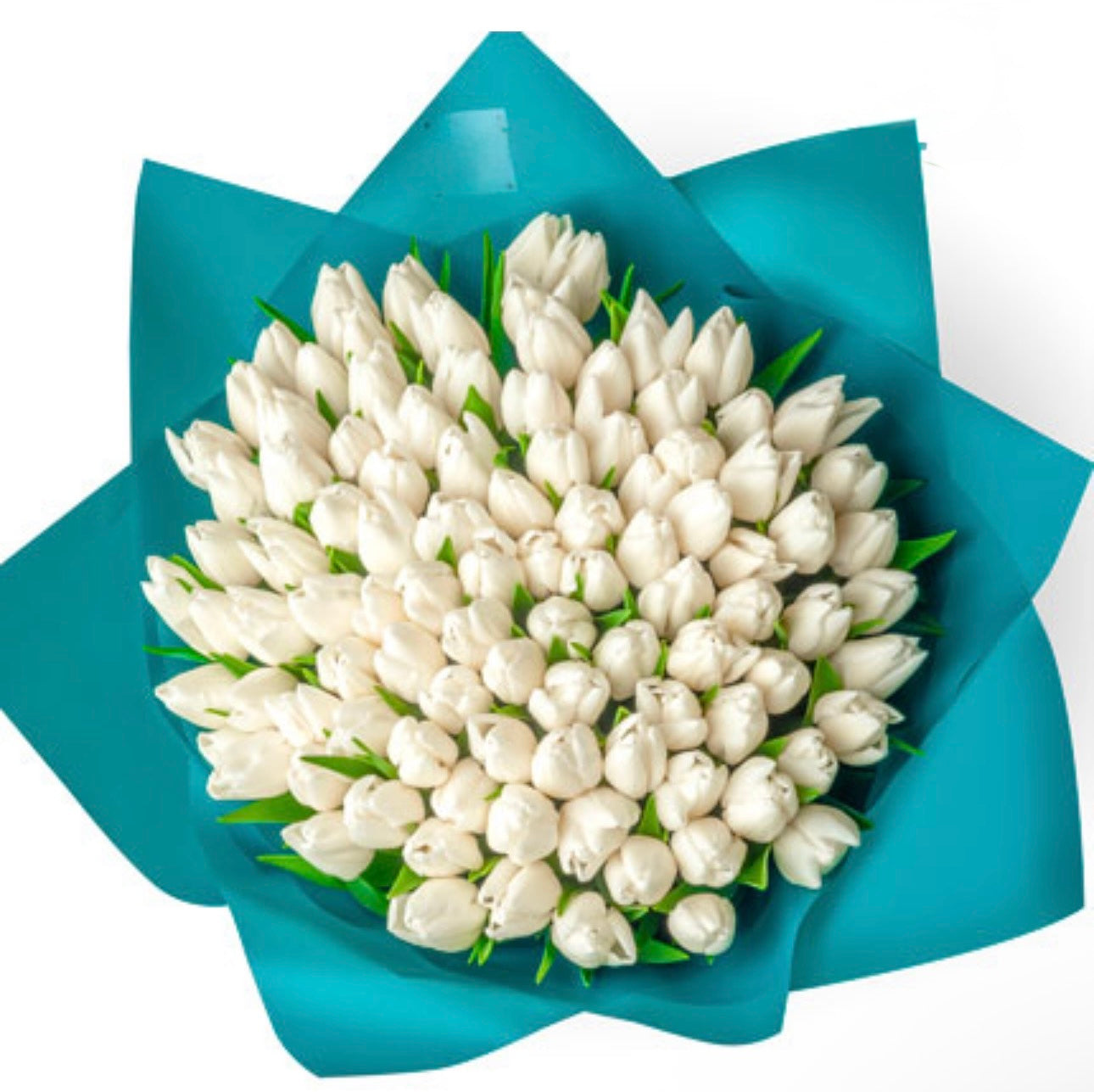 101 White Tulips Bouquet