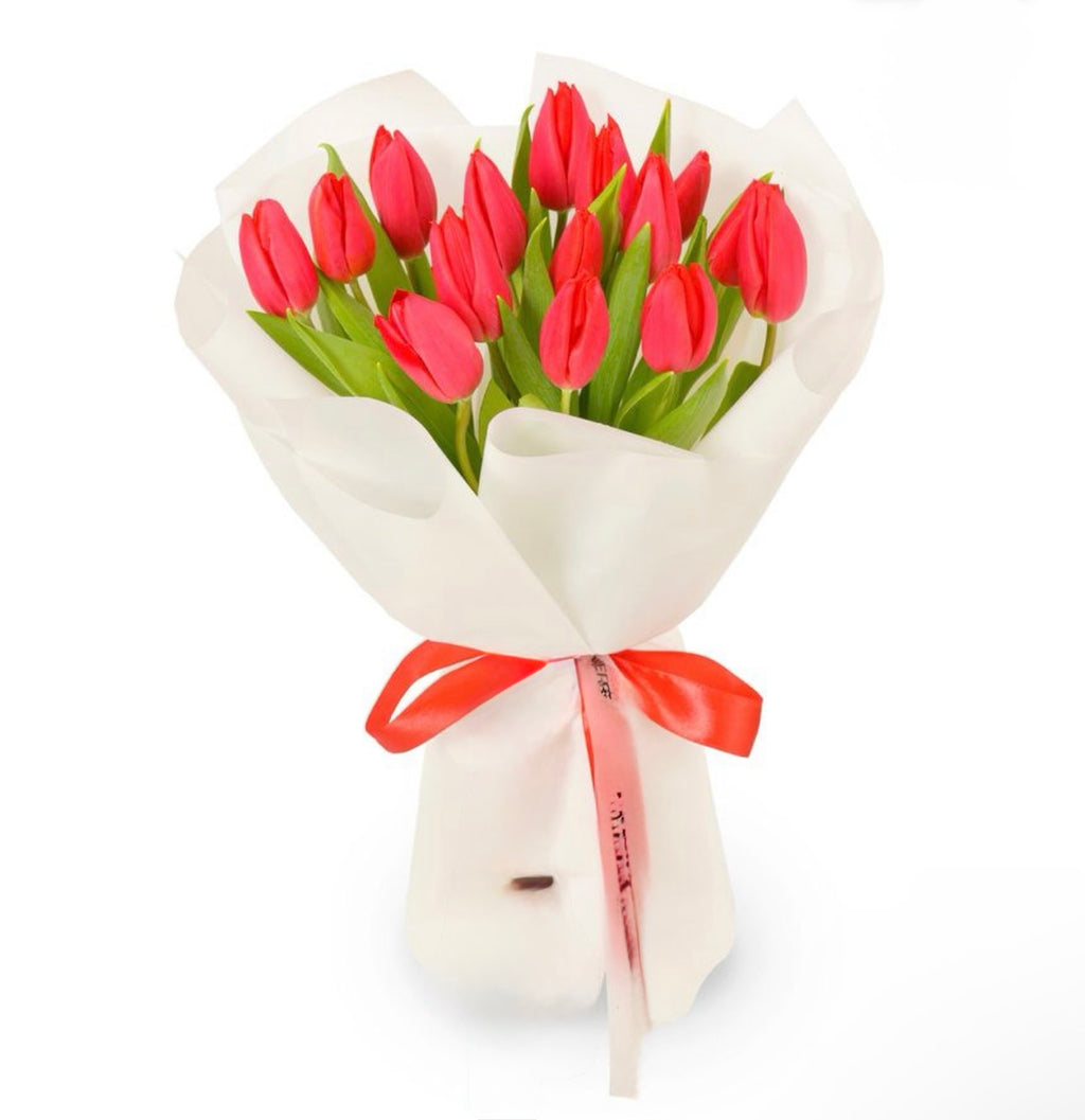 15 Red Tulips Bouquet