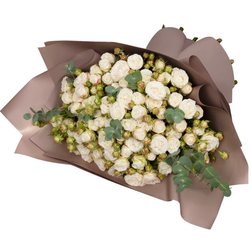 21 Cream Peony Spray Roses Bouquet