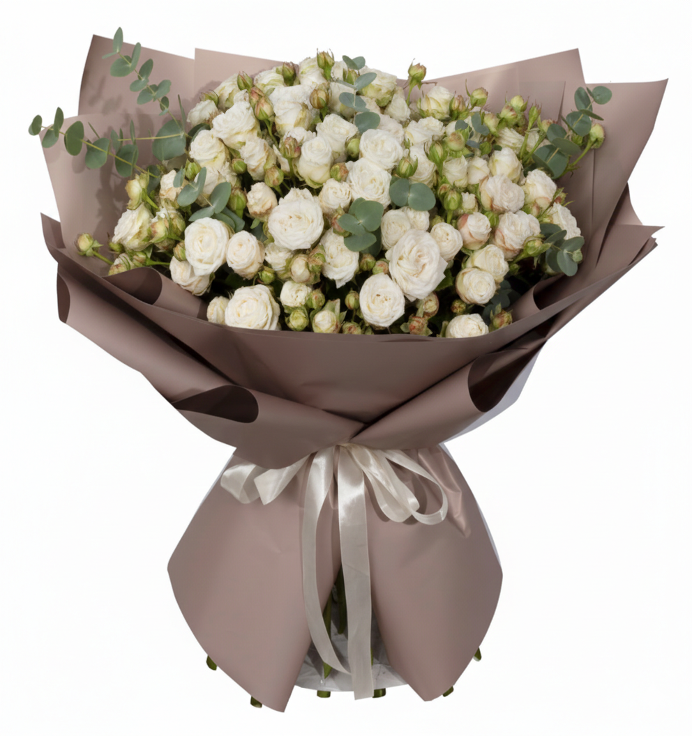 21 Cream Peony Spray Roses Bouquet