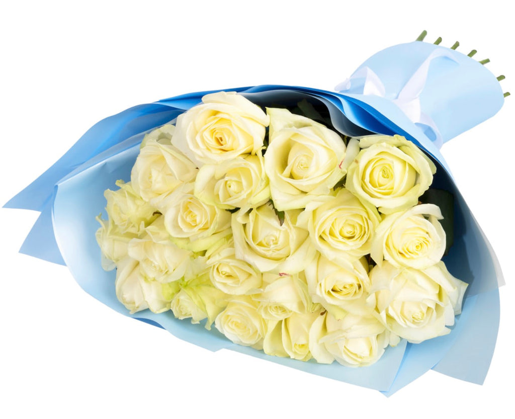 21 White Roses Classic Bouquet