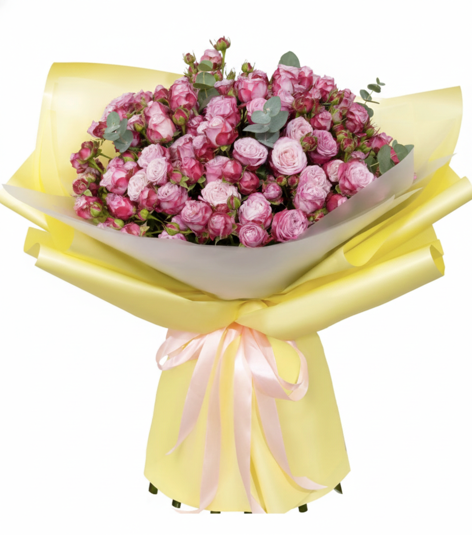 25 Pink Peony Spray Roses Bouquet