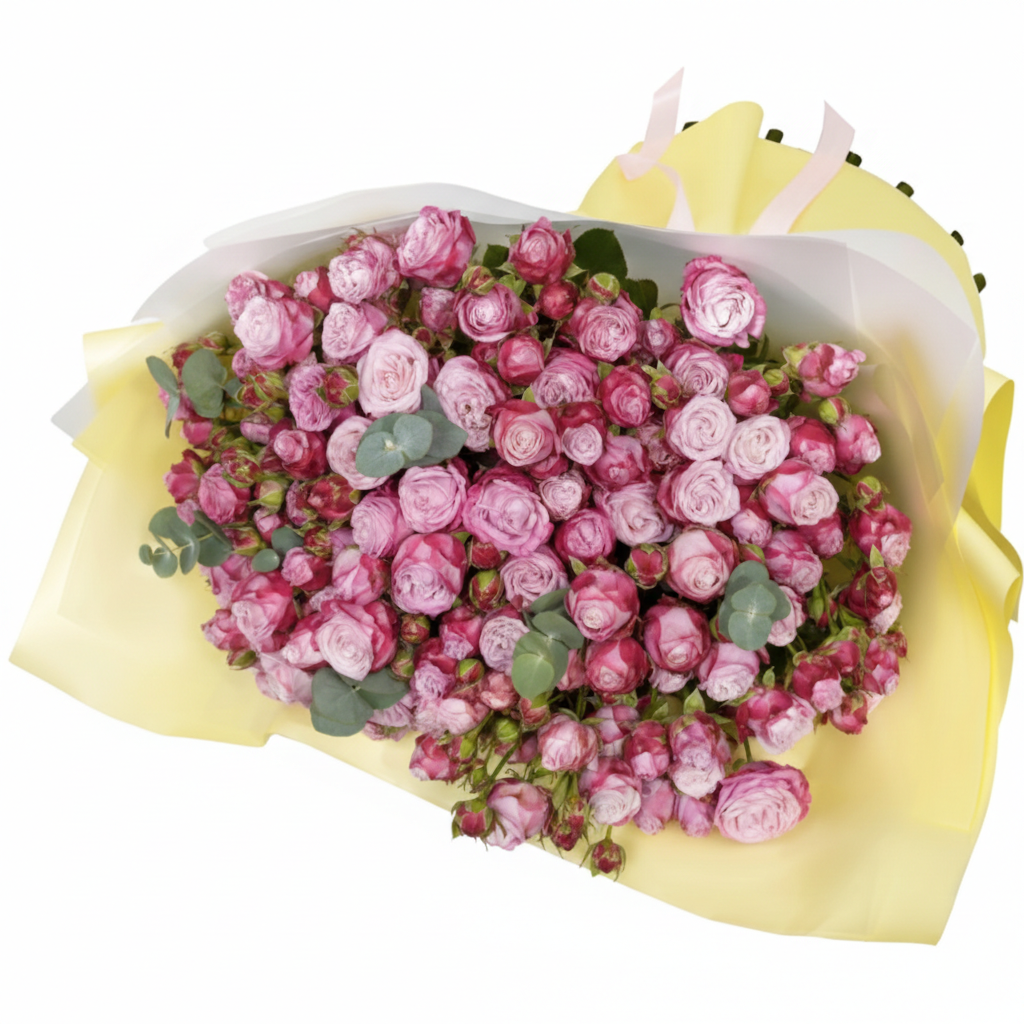 25 Pink Peony Spray Roses Bouquet