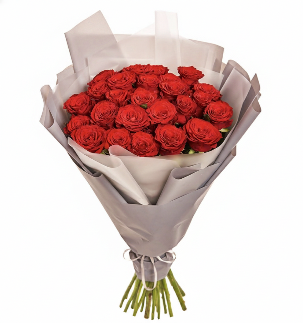 25 Red Roses Bouquet in Packaging