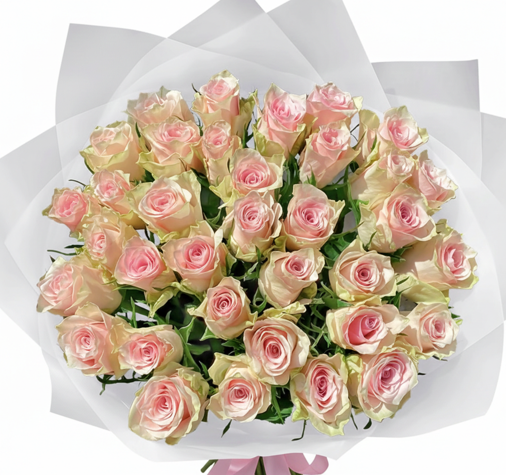 35 Pink Athena Roses Bouquet