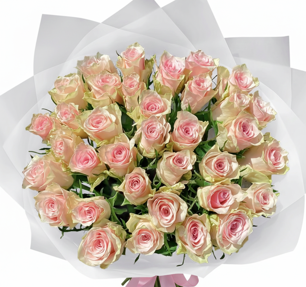 35 Pink Athena Roses Bouquet