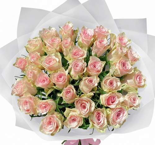 35 Pink Athena Roses Bouquet