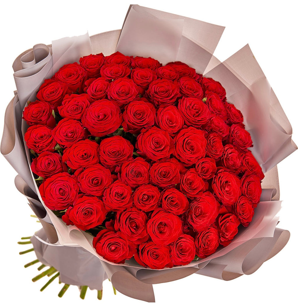 51 Red Roses Wrapped Bouquet