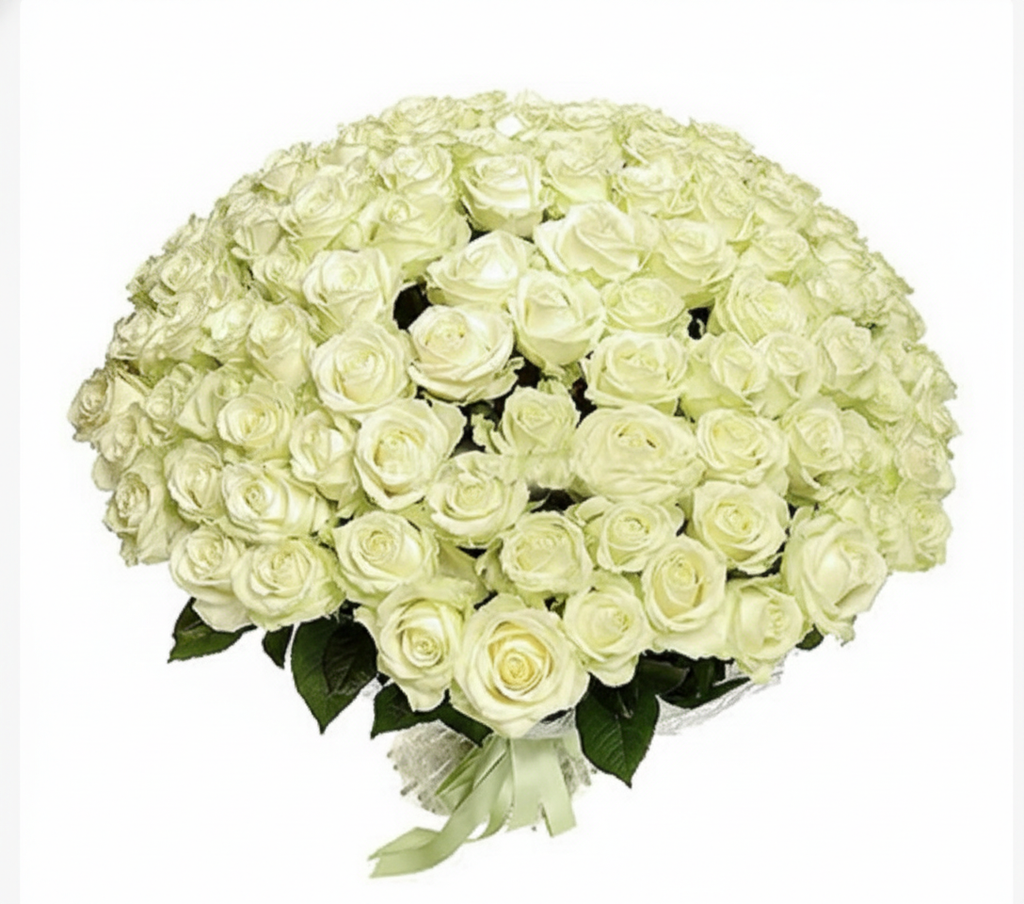 75 White Roses Bouquet
