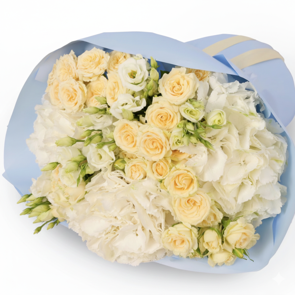 Ariana Bouquet – Hydrangeas & Cream Roses,Product Description