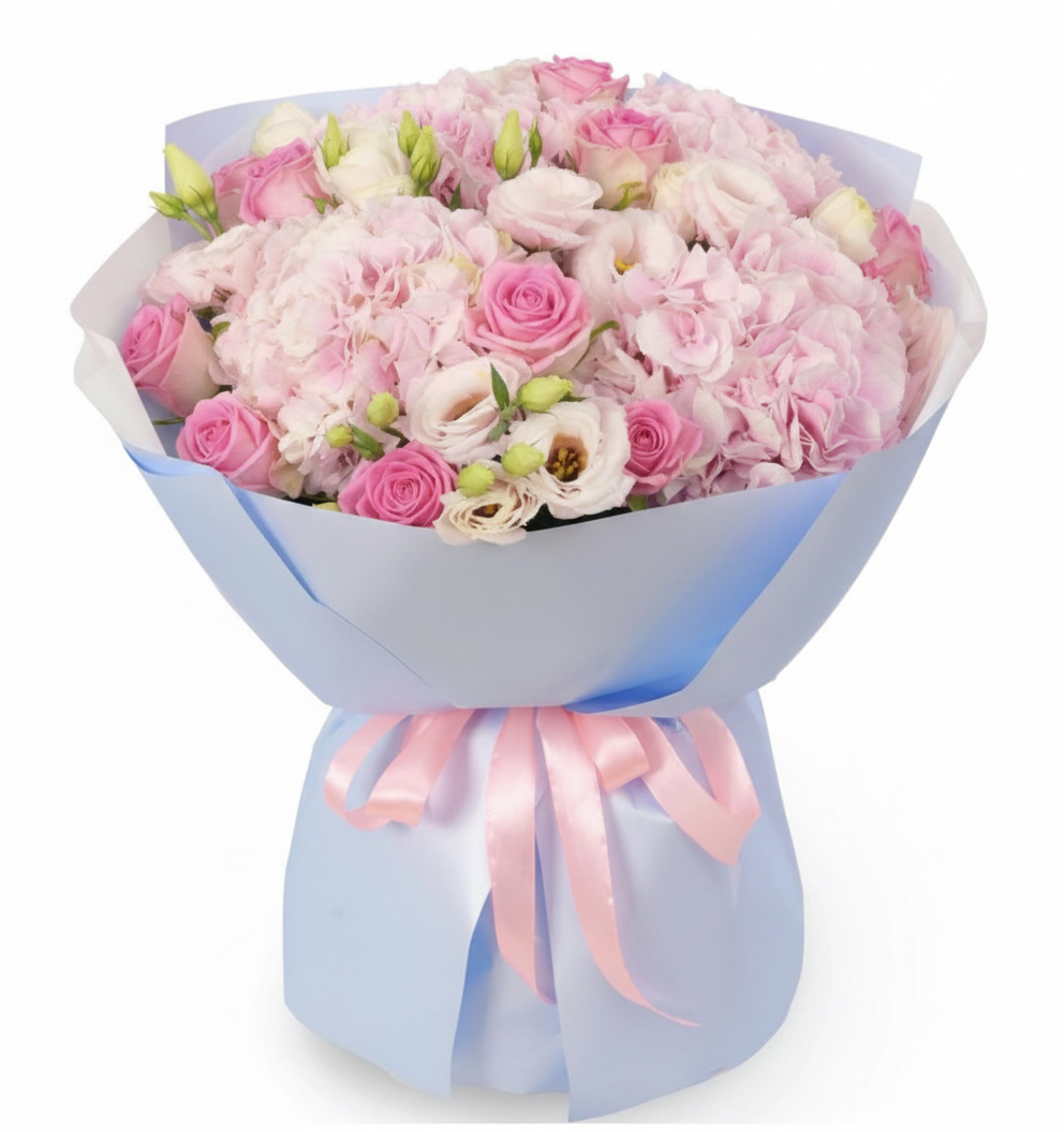 Aviva Bouquet – Pink Hydrangeas & Roses