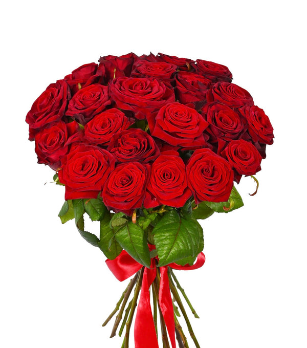 21 Red Roses Bouquet – Elegant Classic Flower Gift