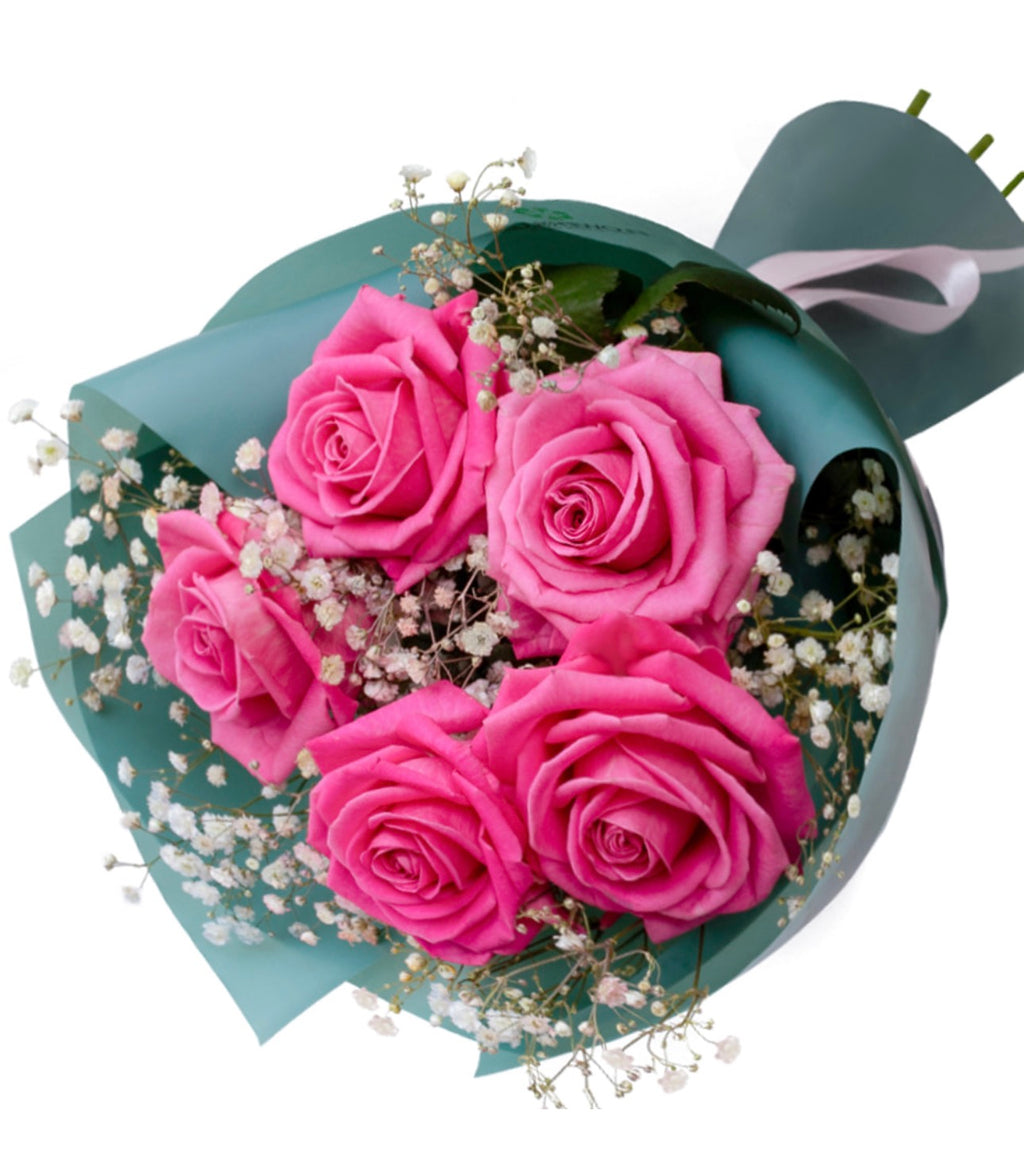 Color of Love – 5 Pink Roses Bouquet