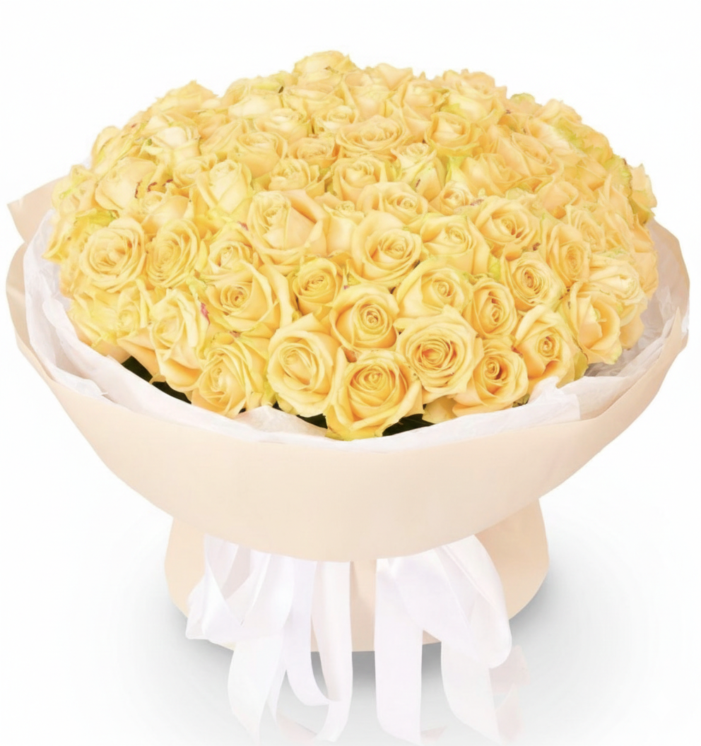 Cream Horizon Bouquet of 101 cream roses
