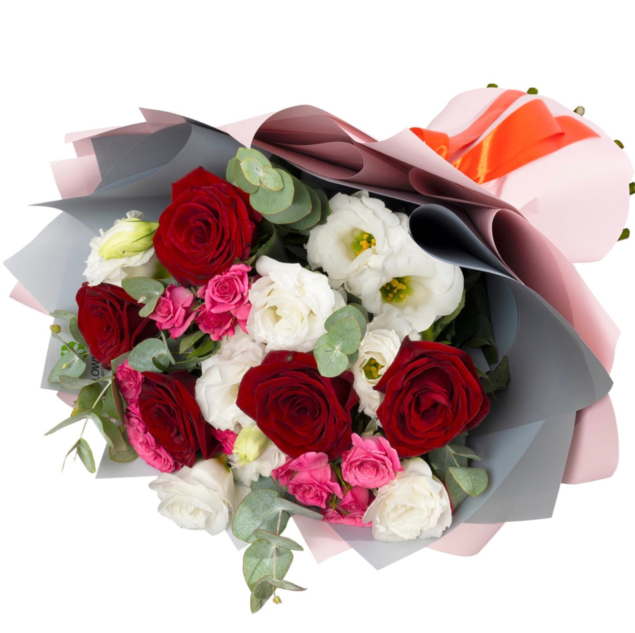 Felicia Bouquet – Red Roses & White Eustoma