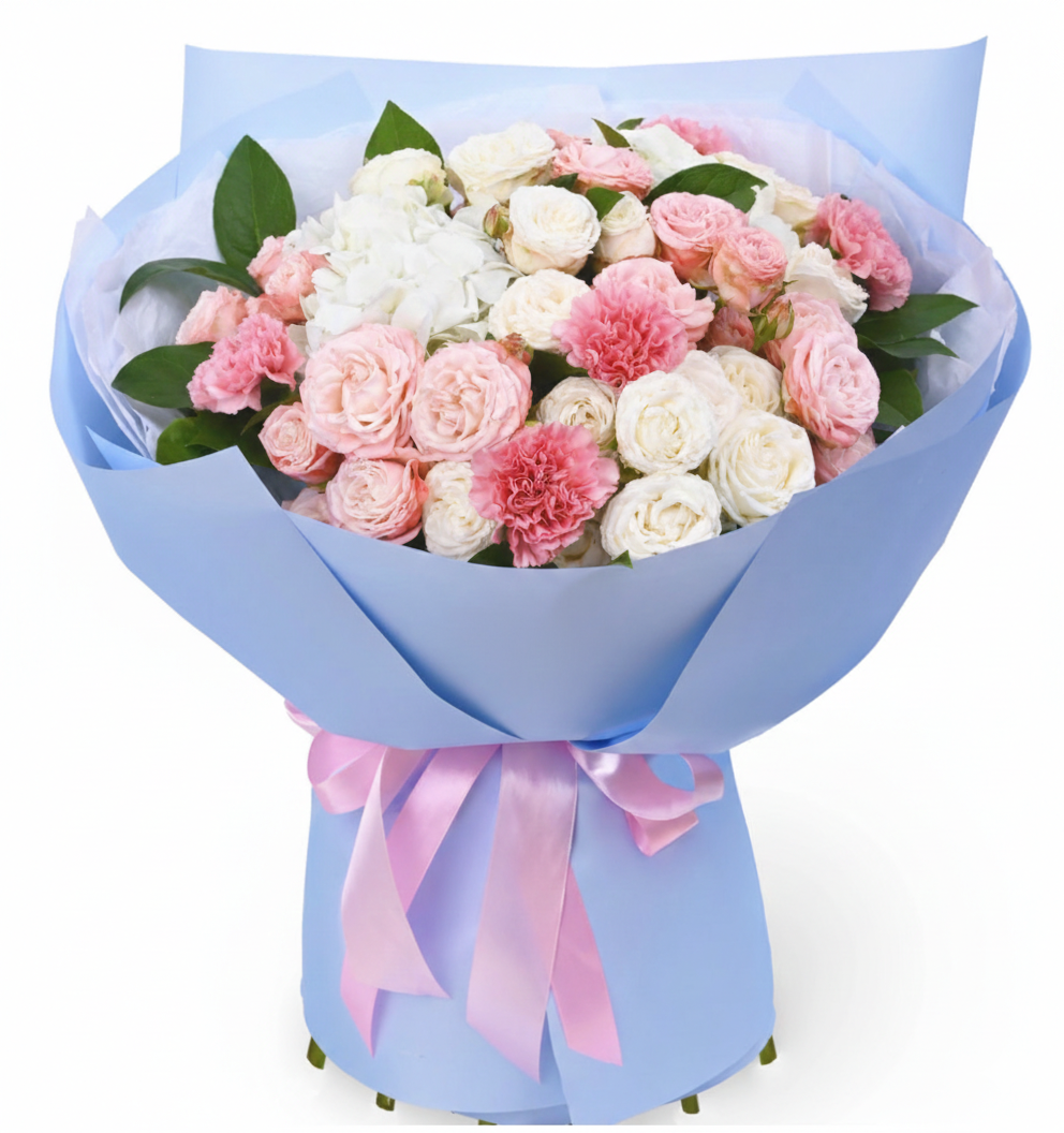 Juno Bouquet – Hydrangeas & Peony Spray Roses