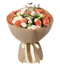 Sunny Melody Bouquet – Coral & Cream Roses